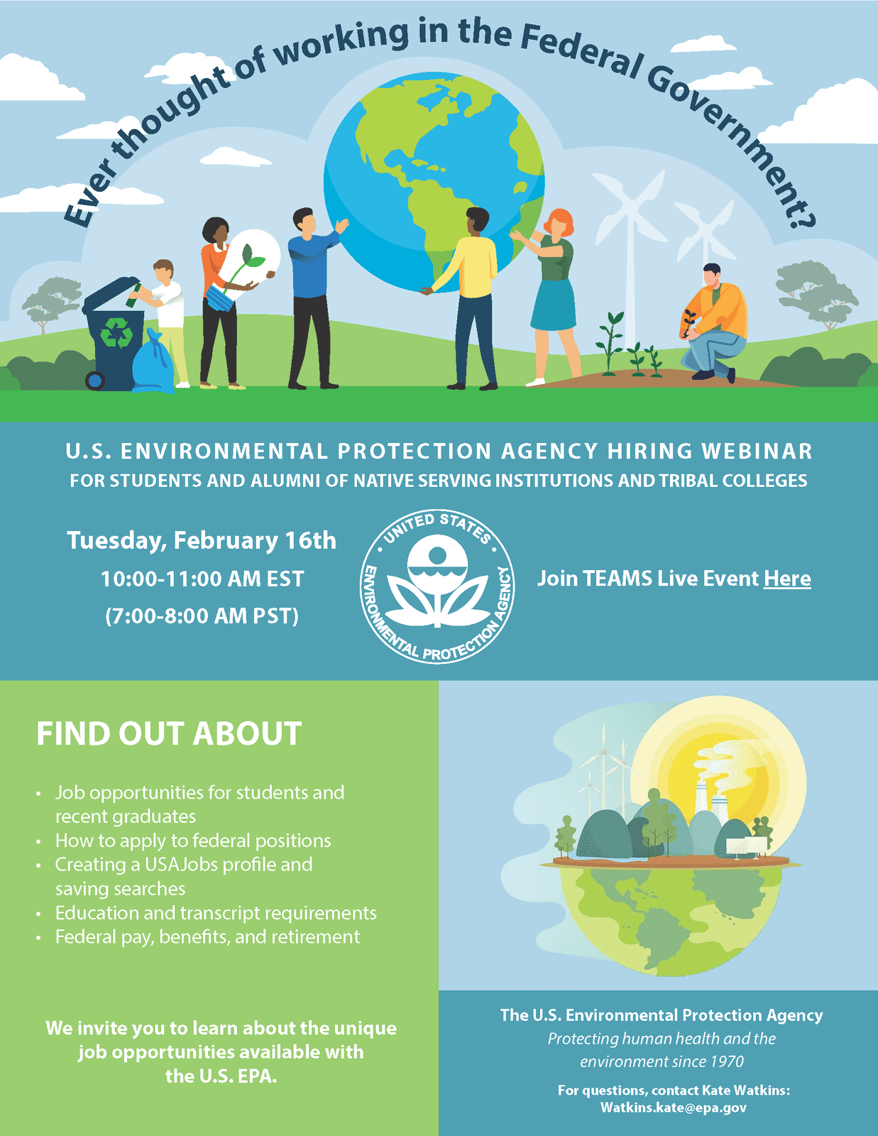 Announcement: U.S. Environmental Protection Agency Hiring Webinar
for students and alumni of NSIs